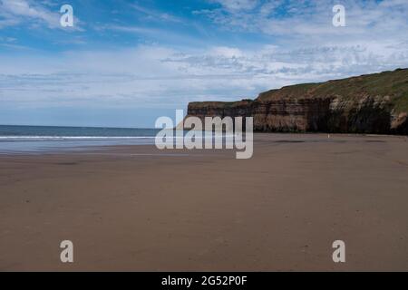 dh Beach SALTBURN YORKSHIRE inghilterra costa mare spiagge costa nord mare Foto Stock