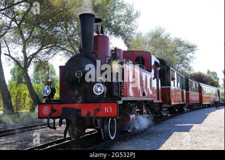 FRANCIA, SOMME (80) COTE D'OPALE E BAIE DE SOMME, LE CROTOY, LA FERROVIA A SCARTAMENTO RIDOTTO DELLA BAIA DI SOMME O CHEMIN DE FER DE LA BAIE DE SOMME AL TERMINE Foto Stock