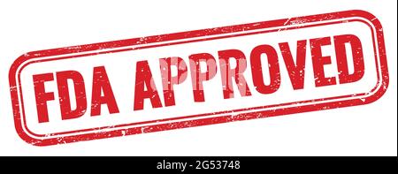 Testo APPROVATO dalla FDA sul francobollo rettangolo rosso. Foto Stock