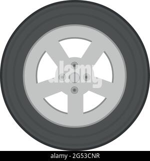 Immagine emoticon vettoriale di una ruota per auto Illustrazione Vettoriale