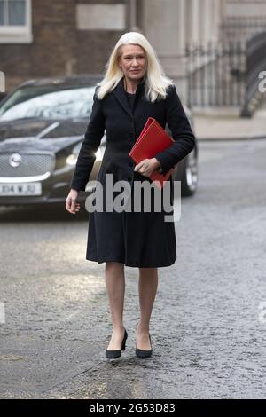 Co-presidente del Partito conservatore Amanda Milling a Downing Street, prima della riunione del gabinetto, in quanto le prime dosi del vaccino del Coronavirus vengono somministrate in tutto il Regno Unito e prima dell'incontro faccia a faccia del primo ministro con il presidente della Commissione europea, In un ultimo tentativo di trovare un accordo su un possibile accordo Brexit caratterizzato da: Amanda Milling dove: Londra, Regno Unito quando: 08 Dic 2020 credito: Phil Lewis/WENN Foto Stock