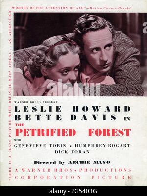 LESLIE HOWARD BETTE DAVIS e HUMPHREY BOGART nella FORESTA PIETRIFICATA 1936 regista ARCHIE MAYO riproduzione Robert E. Sherwood sceneggiatura Charles Kenyon e Delmer Daves Warner Bros Foto Stock