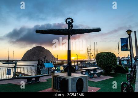 Tramonto su Morro Rock Foto Stock
