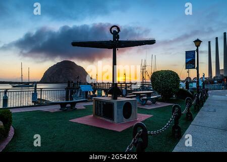 Tramonto su Morro Rock Foto Stock
