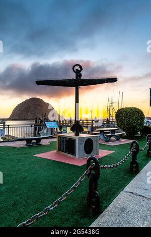 Tramonto su Morro Rock Foto Stock