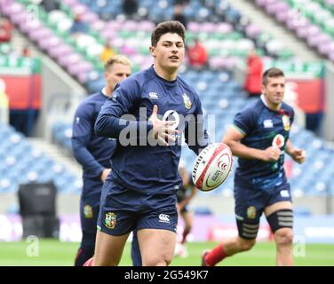 BT Murrayfield .Edinburgh.Scotland UK. 25 giugno-21 sessione di formazione Lions britannici e irlandesi per il Giappone, Louis Rees-Zammit raffigurato durante la sessione di formazione. Credit: eric mcowat/Alamy Live News Foto Stock