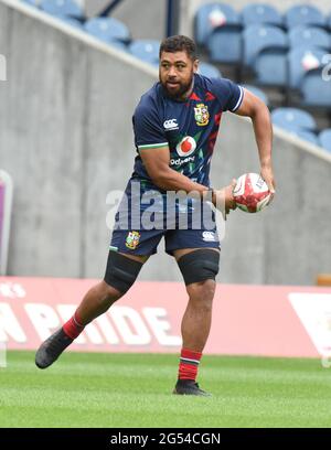 BT Murrayfield .Edinburgh.Scotland UK. 25 giugno-21 sessione di formazione Lions britannici e irlandesi per il Giappone Match Lions britannici e irlandesi Taulupe Faletau con foto durante la sessione di formazione. Credit: eric mcowat/Alamy Live News Foto Stock