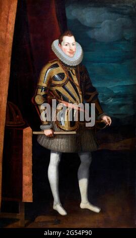 Filippo III. Ritratto di re Filippo III di Spagna (1578-1621) di Juan Pantoja de la Cruz, olio su tela, 1606 Foto Stock