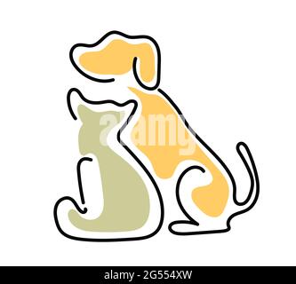 Cat e Dog Vector Illustrazione Vettoriale