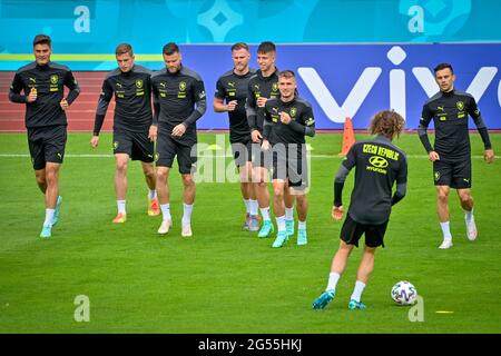 Praga, Repubblica Ceca. 25 Giugno 2021. La squadra di calcio ceca si allena Praga, Repubblica Ceca, 25 giugno 2021. Credit: Vit Simanek/CTK Photo/Alamy Live News Foto Stock