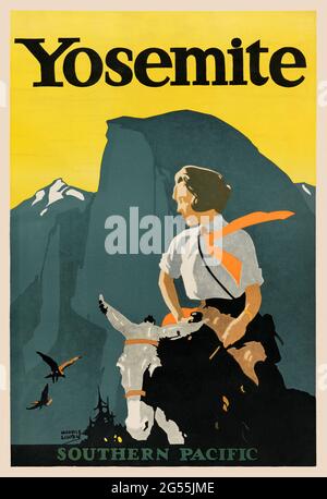 Yosemite. Pacifico meridionale di Maurice George Logan (1886-1977). Poster vintage restaurato pubblicato nel 1922 negli Stati Uniti. Foto Stock