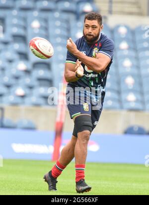 BT Murrayfield .Edinburgh.Scotland UK. 25 giugno-21 sessione di formazione Lions britannici e irlandesi per il Giappone Match Lions britannici e irlandesi Taulupe Faletau con foto durante la sessione di formazione. Credit: eric mcowat/Alamy Live News Foto Stock