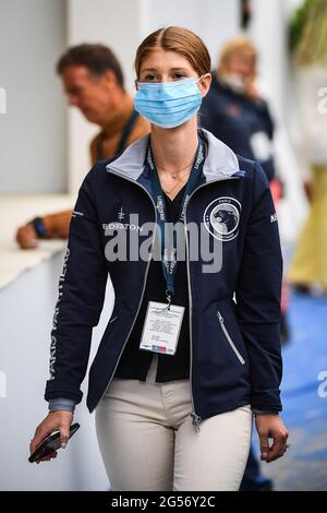 Parigi, Francia. 25 Giugno 2021. Jennifer SI È ALLE PORTE durante il Longines Global Champions Tour del 25 giugno 2021 a Parigi, Francia. Credit: Matthieu Mirville/ZUMA Wire/Alamy Live News Foto Stock