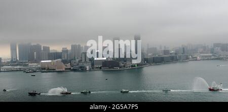 Hong Kong Fire Department Boats a Victoria Harbour, Hong Kong. Foto Stock