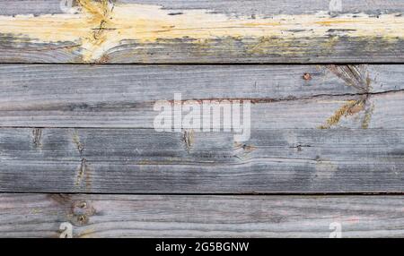 Sfondo di legno di vecchie tavole disposte orizzontalmente. Foto Stock