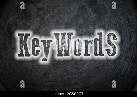 Concetto di parole chiave Foto Stock