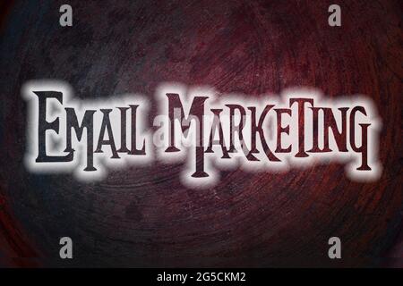 Email Marketing testo su idea di fondo Foto Stock