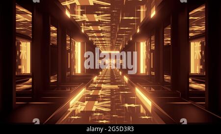 Tunnel astratto 4K UHD con grafica 3D Golden Australian Flags Foto Stock