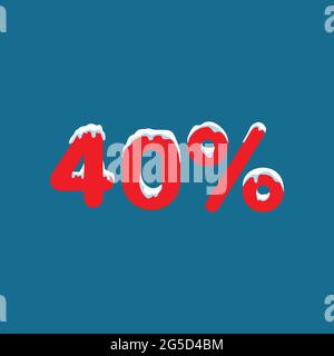 10 off. Uno sconto del dieci percento. I numeri nella neve. Inverno vendita, vendita di Natale, vacanze vendita. Appartamento illustrazione vettoriale Illustrazione Vettoriale