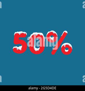 10 off. Uno sconto del dieci percento. I numeri nella neve. Inverno vendita, vendita di Natale, vacanze vendita. Appartamento illustrazione vettoriale Illustrazione Vettoriale