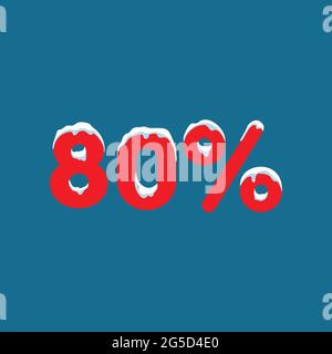 10 off. Uno sconto del dieci percento. I numeri nella neve. Inverno vendita, vendita di Natale, vacanze vendita. Appartamento illustrazione vettoriale Illustrazione Vettoriale