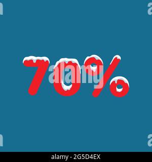 10 off. Uno sconto del dieci percento. I numeri nella neve. Inverno vendita, vendita di Natale, vacanze vendita. Appartamento illustrazione vettoriale Illustrazione Vettoriale