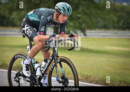 L'olandese IDE Schelling di Bora-Hansgrohe ha ritratto in azione durante la prima tappa della 108a edizione della corsa ciclistica Tour de France, 197,8km da Foto Stock