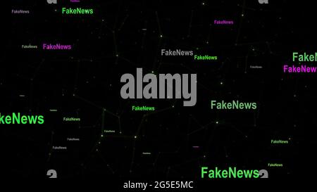 Testo di notizie falso sullo sfondo della rete Foto Stock