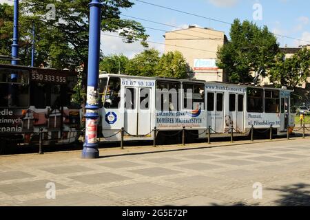 Bus di linea nella Città di Pozana in Polonia Foto Stock