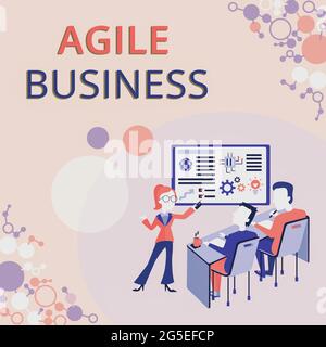 Segno che visualizza Agile Business. La capacità di business showcase di adattarsi rapidamente al mercato è la tendenza che presenta il concetto di rapporto di progetto Foto Stock