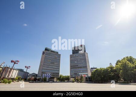 Foto di Trg Republike, o Piazza della repubblica, a Lubiana. Piazza della Repubblica o Piazza della Repubblica, in primo luogo chiamata Piazza della Rivoluzione, è le larve Foto Stock