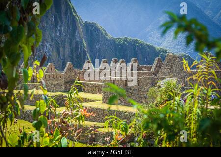 Sole rovine Machu Picchu, PeruCitidel Foto Stock