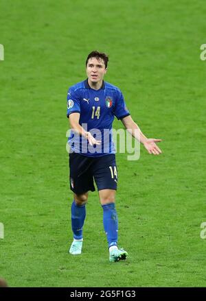 Londra, Inghilterra, 26 giugno 2021. Federico Chiesa d'Italia durante la partita dei Campionati europei UEFA allo stadio di Wembley, Londra. L'immagine di credito dovrebbe essere: David Klein / Sportimage Foto Stock