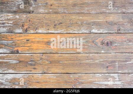 Vecchio muro marrone di legno di fondo texture primo piano Foto Stock