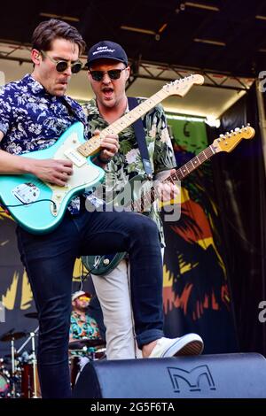 26 giugno 2021 - Orange County, California - la band Pacific Dub sul palco al Summer Roots Festival. Photo Credit: Ken Howard Images, Alamy Foto Stock