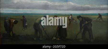 Vincent Van Gogh - contadini che piantano patate 1884 Foto Stock