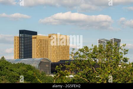 L'altopiano di Kirchberg, la posizione predominante delle istituzioni dell'Unione europea in Lussemburgo Foto Stock