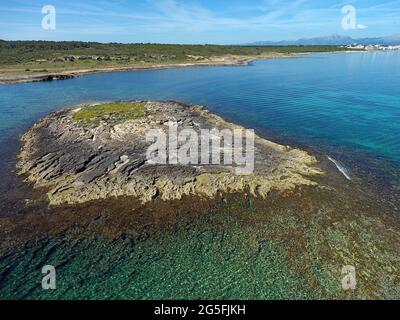 Illot des Parros Necropoli, Maiorca, Isole Baleari Foto Stock