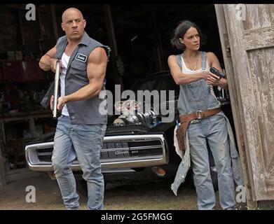 FILM VELOCE E FURIOSO 9 2021 Universal Pictures con Vin Diesel e Michelle Rodriguez Foto Stock