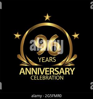 Novantasei anni anniversario Golden. Anniversario modello di disegno per il web, gioco, poster creativo, opuscolo, volantino, rivista, carta di invito Illustrazione Vettoriale