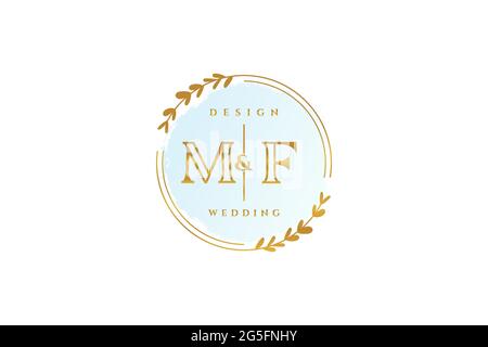 Monogramma di bellezza MF e logo dal design elegante Logo scritto a mano di firma iniziale, matrimonio, moda, floreale e botanico con modello creativo. Illustrazione Vettoriale