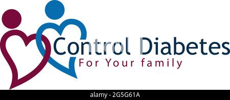 Controllare il diabete per l'illustrazione vettoriale della famiglia, design piatto Illustrazione Vettoriale