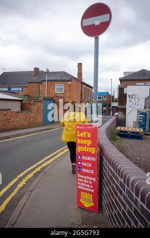 Messaggi di Covid in Leicestershire e Rutland Foto Stock