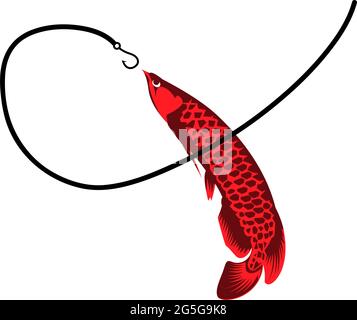 Vettore pesce arowana. Illustrazione vettoriale su sfondo bianco Illustrazione Vettoriale