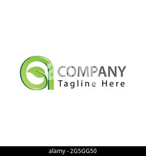 B modello logo stock verde.. Lettera A Illustrazione Vettoriale