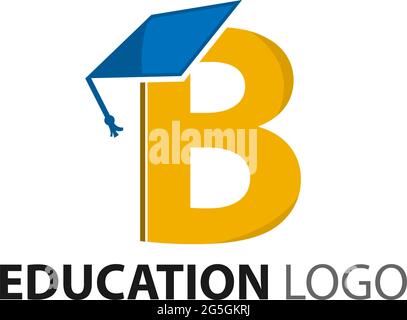 Logo graduato, lettera b, logo Education Illustrazione Vettoriale