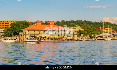 Burlington Community Boathouse sul lungofiume del lago Champlain Foto Stock