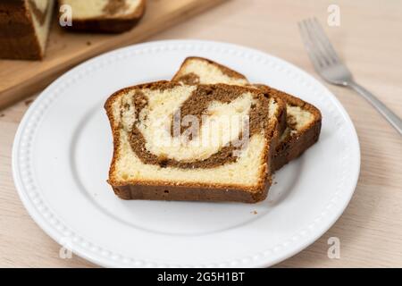 Torta di cioccolato, moka o burro di caffè Foto Stock