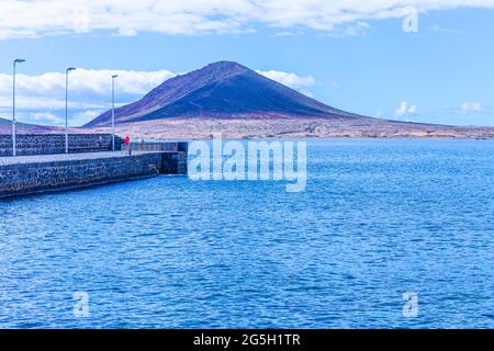 Montana Roja. El Medano, Tenerife. Foto Stock