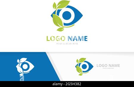 Logo Vector eye beauty. Modello di progettazione del logotipo creativo della visione della natura. Illustrazione Vettoriale